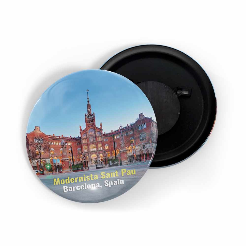dhcrafts Fridge Magnet Multicolor Famous Tourist Place Modernista Sant Pau Barcelona Spain Glossy Finish Design Pack of 1